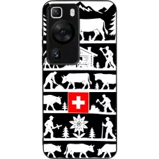 Coque Huawei P60 - Silicone rigide noir Poya Suisse 1 noir