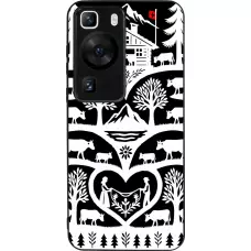 Coque Huawei P60 - Silicone rigide noir Poya Suisse 2 noir