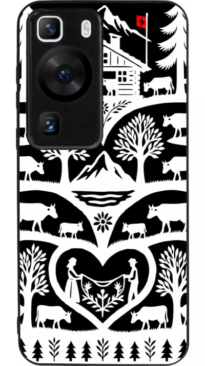 Coque Huawei P60 - Silicone rigide noir Poya Suisse 2 noir