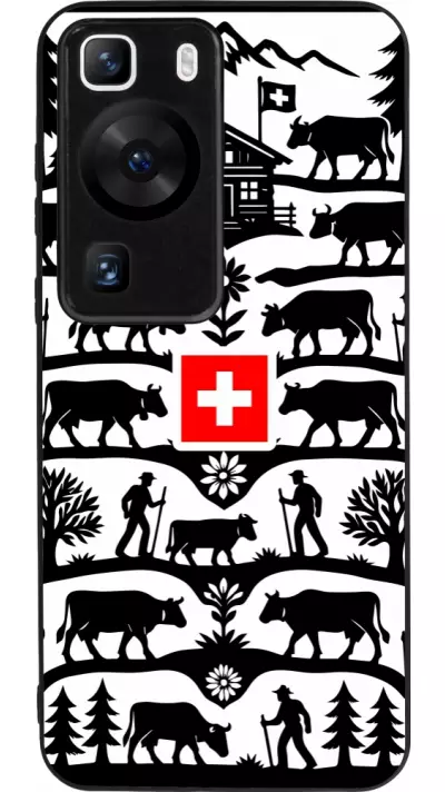 Coque Huawei P60 - Silicone rigide noir Poya Suisse 3