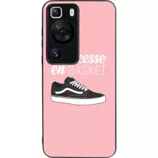 Coque Huawei P60 - Silicone rigide noir princesse en basket