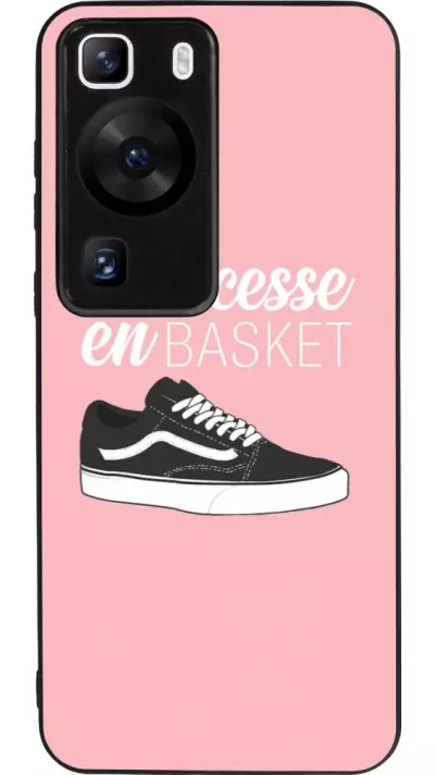 Coque Huawei P60 - Silicone rigide noir princesse en basket