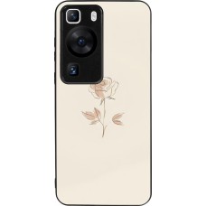 Huawei P60 Case Hülle - Silikon schwarz Rosa Sand Minimalistisch