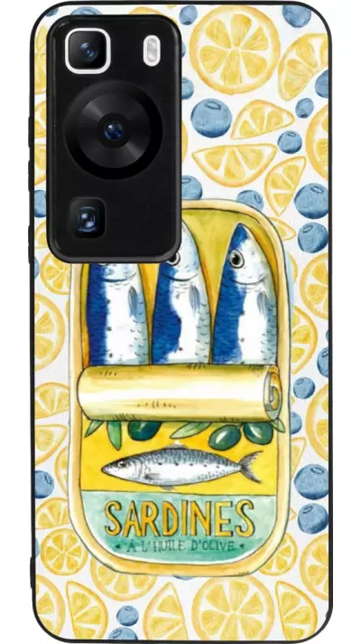 Coque Huawei P60 - Silicone rigide noir Sardines in oil 2026