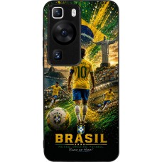 Huawei P60 Case Hülle - Silikon schwarz Fussball Brasilien splash 2026