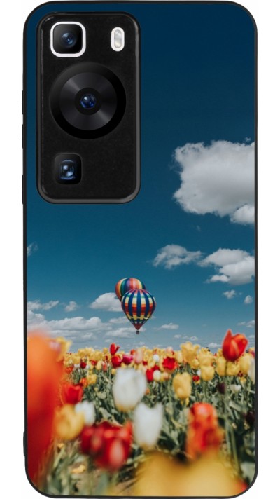 Coque Huawei P60 - Silicone rigide noir Hot air balloon Spring 2026
