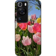 Huawei P60 Case Hülle - Silikon schwarz Tulips Spring 2026