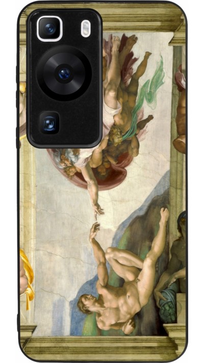 Coque Huawei P60 - Silicone rigide noir Tableau art - La Création d’Adam - Michel-Ange