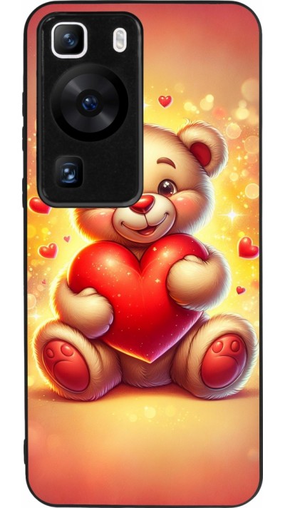 Coque Huawei P60 - Silicone rigide noir Valentine 2024 Teddy love