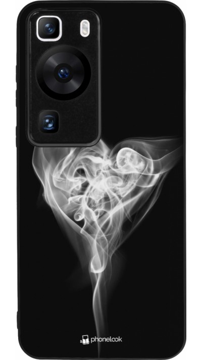Coque Huawei P60 - Silicone rigide noir Valentine 2022 Black Smoke