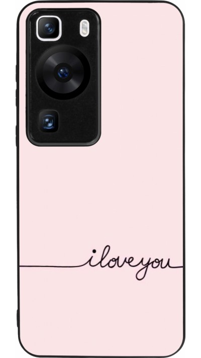Coque Huawei P60 - Silicone rigide noir Valentine 2023 i love you writing