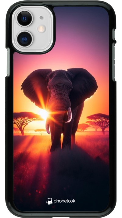 Coque iPhone 11 - Elephant Sunrise Beauty