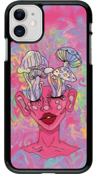 Coque iPhone 11 - Psychedelic pink mushroom