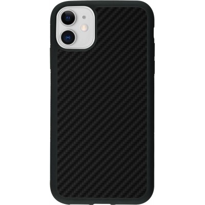 Hülle iPhone 11 - Silikon schwarz Carbon Basic