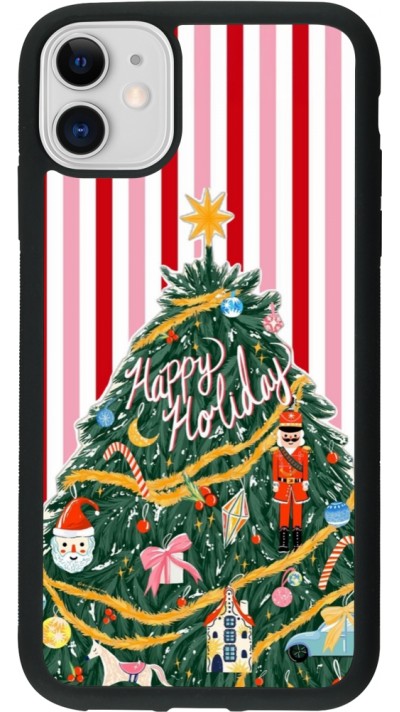 iPhone 11 Case Hülle - Silikon schwarz Christmas 25 Happy Holiday