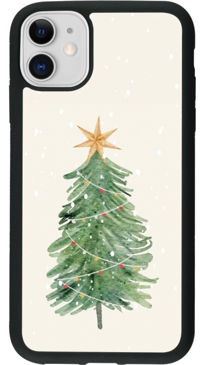 iPhone 11 Case Hülle - Silikon schwarz Christmas 25 Sketch Tree