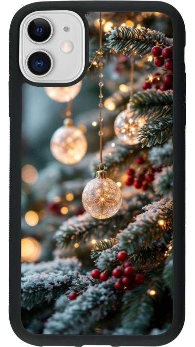 iPhone 11 Case Hülle - Silikon schwarz Christmas 25 Xmas Decorated Tree