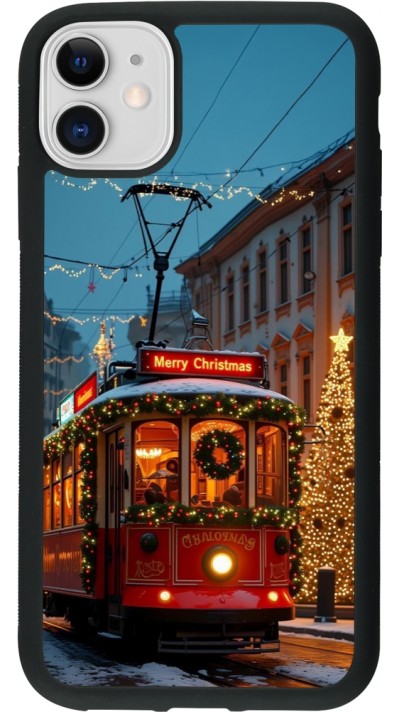 iPhone 11 Case Hülle - Silikon schwarz Christmas 25 Xmas Train