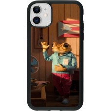 iPhone 11 Case Hülle - Silikon schwarz Dancing frog DTMF