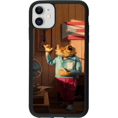 iPhone 11 Case Hülle - Silikon schwarz Dancing frog DTMF