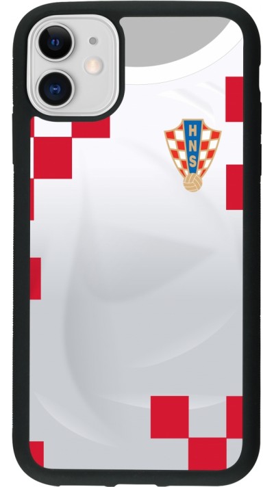iPhone 11 Case Hülle - Silikon schwarz Kroatien 2022 personalisierbares Fussballtrikot