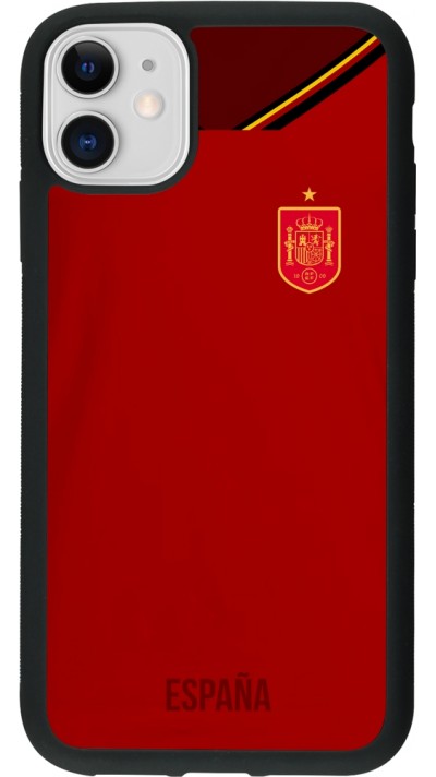 iPhone 11 Case Hülle - Silikon schwarz Spanien 2022 personalisierbares Fußballtrikot