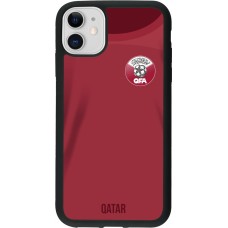 iPhone 11 Case Hülle - Silikon schwarz Katar 2022 personalisierbares Fussballtrikot