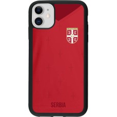 iPhone 11 Case Hülle - Silikon schwarz Serbien 2022 personalisierbares Fussballtrikot