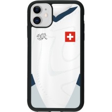 iPhone 11 Case Hülle - Silikon schwarz Schweiz Away personalisierbares Fussballtrikot