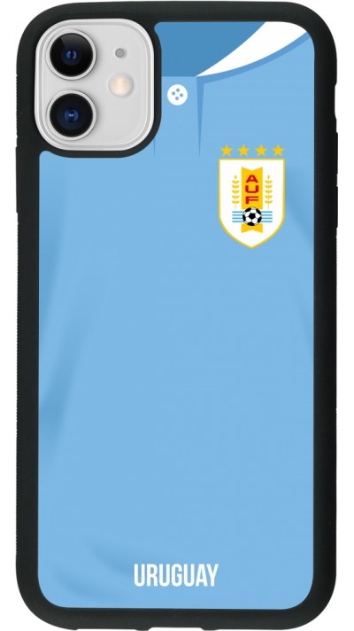 iPhone 11 Case Hülle - Silikon schwarz Uruguay 2022 personalisierbares Fussballtrikot