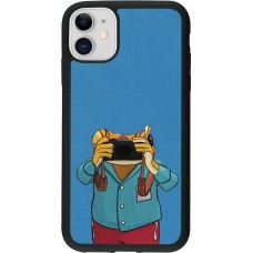 iPhone 11 Case Hülle - Silikon schwarz Frog with camera DTMF