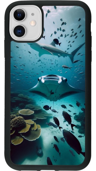 iPhone 11 Case Hülle - Silikon schwarz Manta Lagune Reinigung
