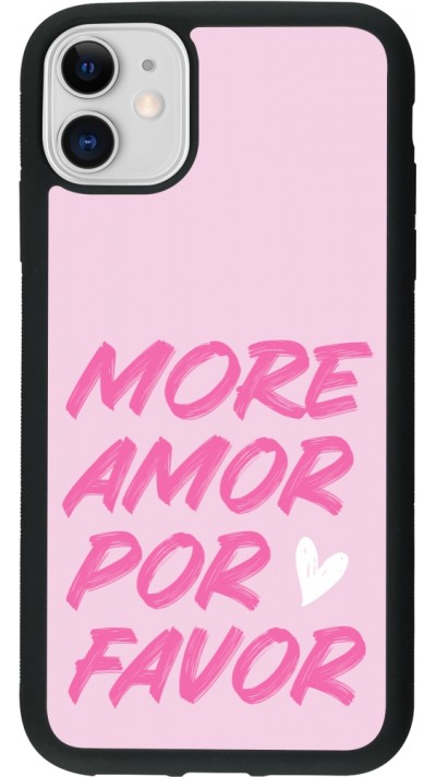 iPhone 11 Case Hülle - Silikon schwarz More amor porfavor