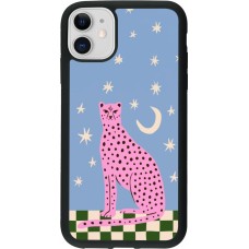 iPhone 11 Case Hülle - Silikon schwarz Pink leopard with stars 2026