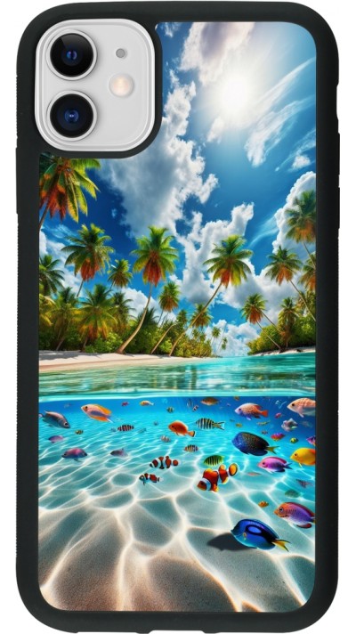 iPhone 11 Case Hülle - Silikon schwarz Strandparadies