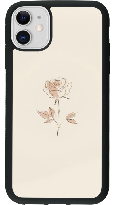 iPhone 11 Case Hülle - Silikon schwarz Rosa Sand Minimalistisch