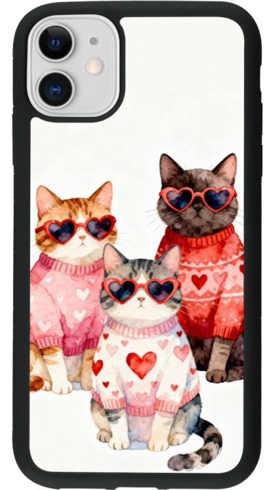 iPhone 11 Case Hülle - Silikon schwarz Saint Valentines Day 26 Cat Love