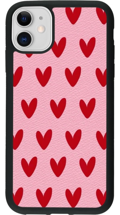 iPhone 11 Case Hülle - Silikon schwarz Saint Valentines Day 26 Pattern heart