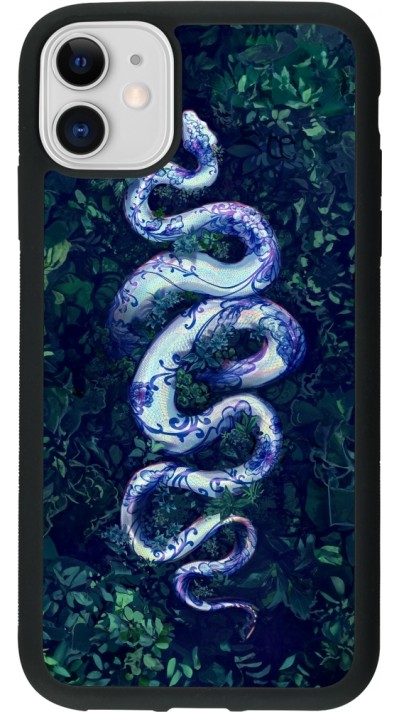 iPhone 11 Case Hülle - Silikon schwarz Snake Blue Anaconda