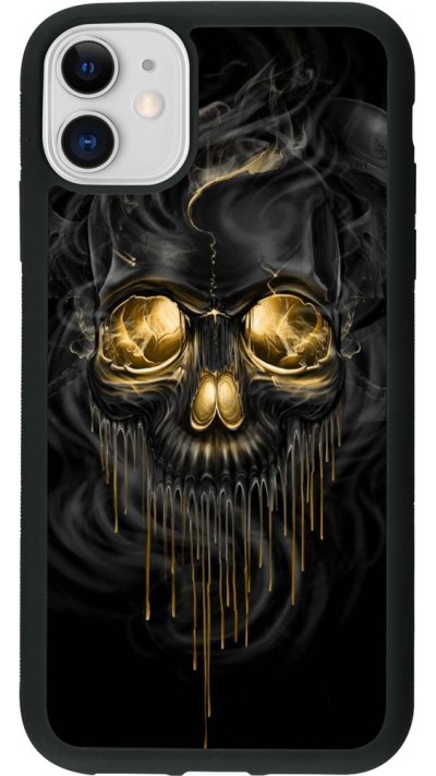 Coque iPhone 11 - Silicone rigide noir Skull 02