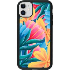 iPhone 11 Case Hülle - Silikon schwarz Spring 23 colorful flowers