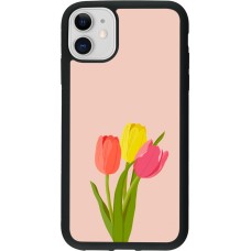 iPhone 11 Case Hülle - Silikon schwarz Spring 23 tulip trio