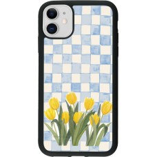 iPhone 11 Case Hülle - Silikon schwarz Blue vichy tulips Spring 2026