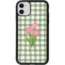 iPhone 11 Case Hülle - Silikon schwarz Green vichy tulips Spring 2026