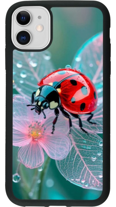 Coque iPhone 11 - Silicone rigide noir Ladybird in bloom Spring 2026