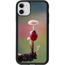 iPhone 11 Case Hülle - Silikon schwarz Ladybird on a mushroom Spring 2026