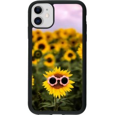 iPhone 11 Case Hülle - Silikon schwarz Sunflower with glasses Spring 2026