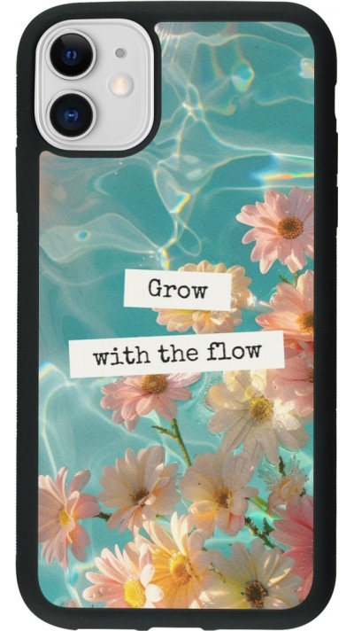 iPhone 11 Case Hülle - Silikon schwarz Summer 2025 Grow with the flow
