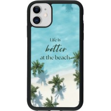 iPhone 11 Case Hülle - Silikon schwarz Summer 2025 Life is better at the beach