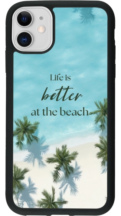 iPhone 11 Case Hülle - Silikon schwarz Summer 2025 Life is better at the beach